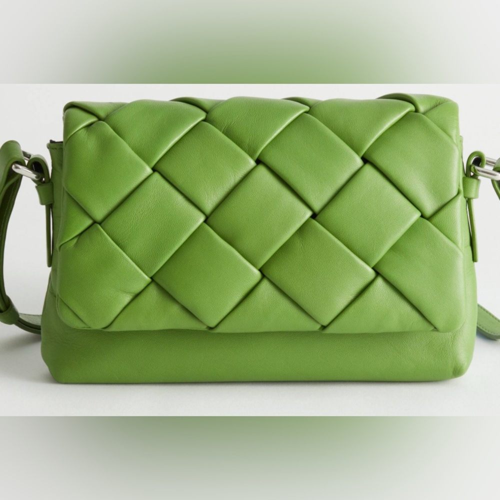 & Other Stories Braided Leather Crossbody bag in Green